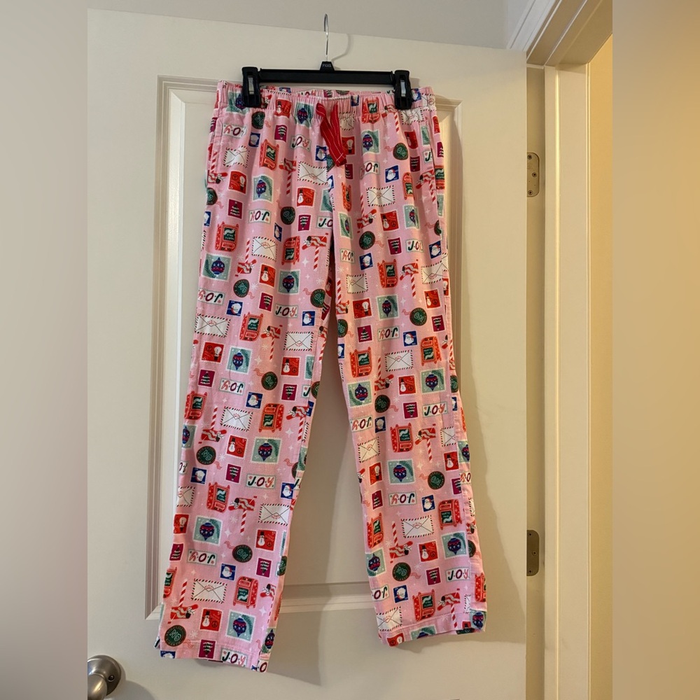 Old Navy Flannel Pajama Pants Holiday Delivery Stamps Sleep Lounge  Women Small